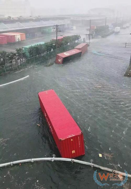 出口日本的注意了！臺(tái)風(fēng)飛燕橫掃日本，港口淹沒集裝箱一片狼藉！船期或受影響！貨之家