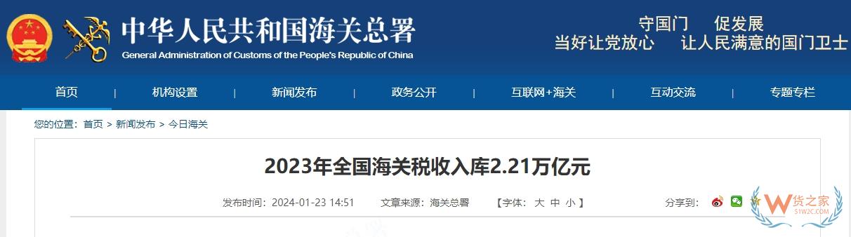 2023全國海關(guān)稅收入庫2.21萬億元，教你如何計算跨境電商零售進口綜合稅-貨之家